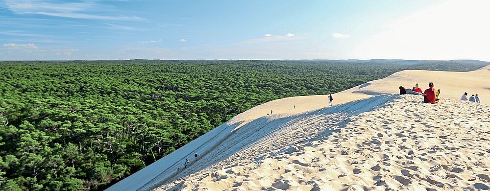 Die Sandfläche der Dune  du Pilat erstreckt sich  über 135 Hektar